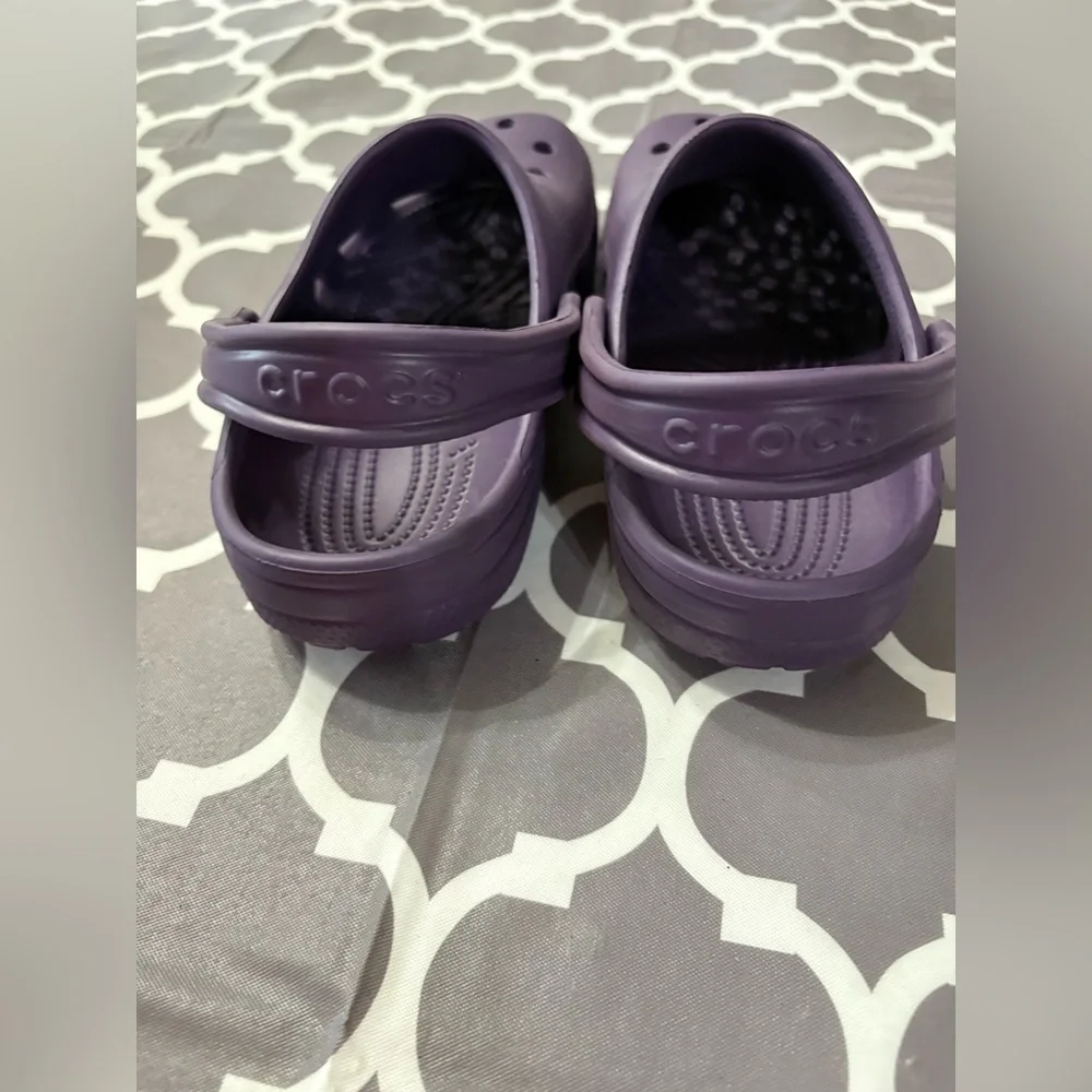 CROCS Kids Dark Purple Classic Clog Sandals